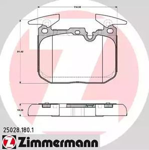 Тормозные колодки ZIMMERMANN 25028.180.1