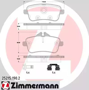 25215.190.2 ZIMMERMANN Тормозные колодки