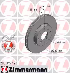 тормозные диски ZIMMERMANN 280.3157.20