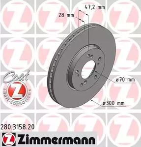 Тормозные диски ZIMMERMANN 280.3158.20