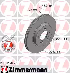 Тормозные диски ZIMMERMANN 280.3160.20