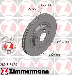 тормозные диски ZIMMERMANN 280.3161.20