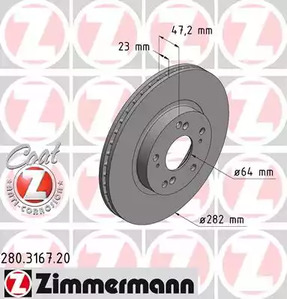 тормозные диски ZIMMERMANN 280.3167.20