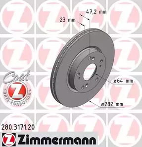 Тормозные диски ZIMMERMANN 280.3171.20