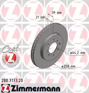 тормозные диски ZIMMERMANN 280.3173.20