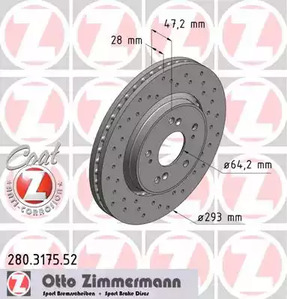 Тормозные диски ZIMMERMANN 280.3175.52