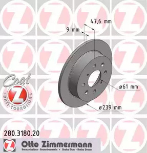 280.3180.20 ZIMMERMANN Тормозные диски