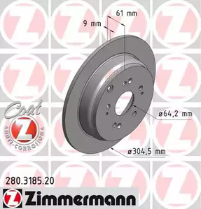 Тормозные диски ZIMMERMANN 280.3185.20