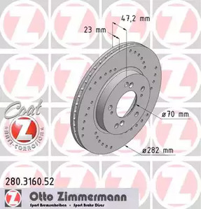 Тормозные диски ZIMMERMANN 280.3160.52