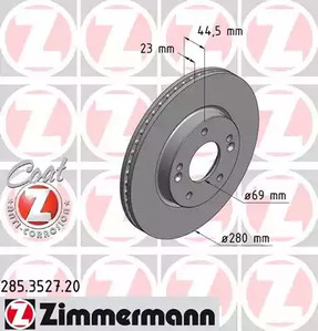 Тормозные диски ZIMMERMANN 285.3527.20