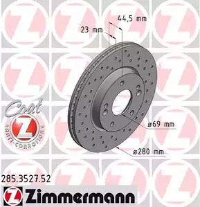 тормозные диски ZIMMERMANN 285.3527.52