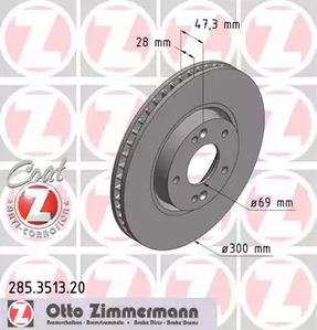 285.3513.20 ZIMMERMANN Диск тормозной