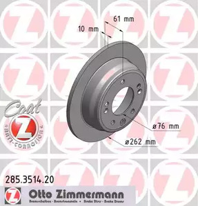 285.3514.20 ZIMMERMANN Тормозные диски