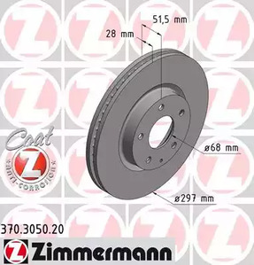 370.3050.20 ZIMMERMANN Тормозные диски