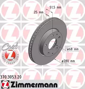 Тормозные диски ZIMMERMANN 370.3053.20