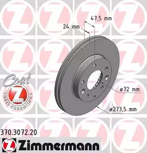 Тормозные диски ZIMMERMANN 370.3072.20