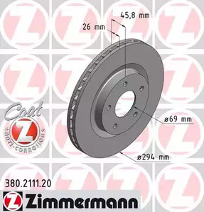 380.2111.20 ZIMMERMANN Тормозные диски