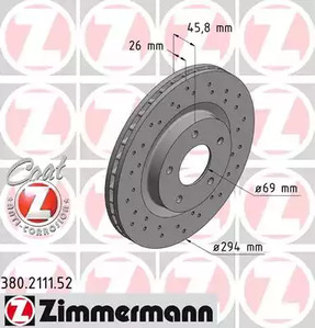 380.2111.52 ZIMMERMANN тормозные диски