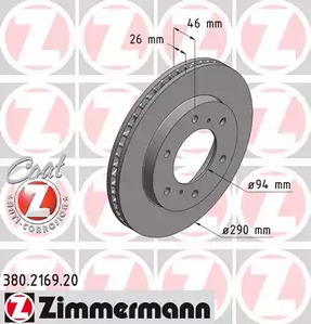 380.2169.20 ZIMMERMANN Тормозные диски