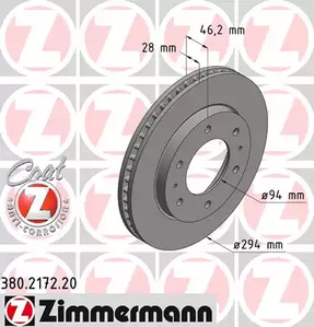 380.2172.20 ZIMMERMANN Тормозные диски