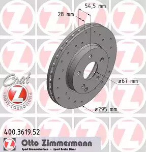 Тормозные диски ZIMMERMANN 400.3619.52