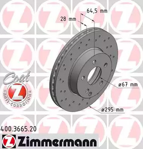 400.3665.20 ZIMMERMANN Тормозные диски