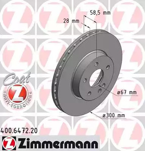 400.6472.20 ZIMMERMANN Тормозные диски