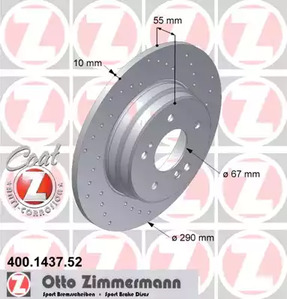 Тормозные диски ZIMMERMANN 400.1437.52