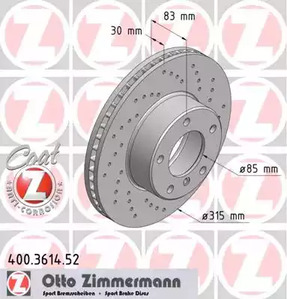 400.3614.52 ZIMMERMANN Тормозные диски