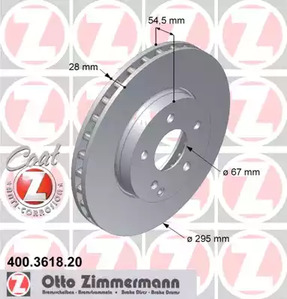 400.3618.20 ZIMMERMANN Тормозные диски