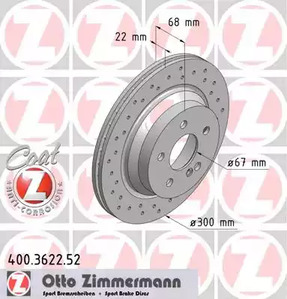 Тормозные диски ZIMMERMANN 400.3622.52