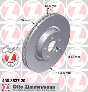 400.3637.20 ZIMMERMANN Тормозные диски