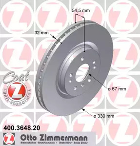 400.3648.20 ZIMMERMANN Тормозные диски