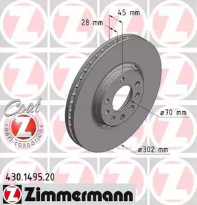 тормозные диски ZIMMERMANN 430.1495.20