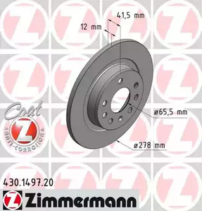 430.1497.20 ZIMMERMANN тормозные диски