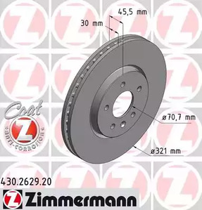 Тормозные диски ZIMMERMANN 430.2629.20