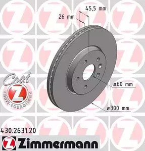 Тормозные диски ZIMMERMANN 430.2631.20