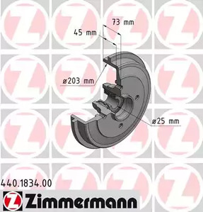 Диск тормозной ZIMMERMANN 440.1834.00