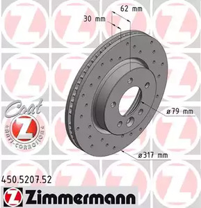 тормозные диски ZIMMERMANN 450.5207.52