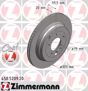 450.5209.20 ZIMMERMANN Тормозные диски