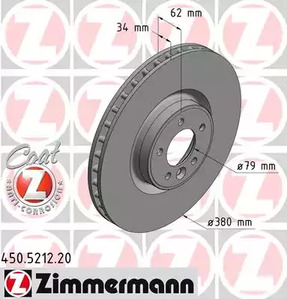 450.5212.20 ZIMMERMANN тормозные диски