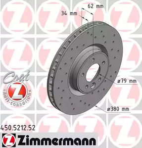 450.5212.52 ZIMMERMANN тормозные диски