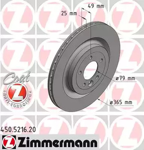 450.5216.20 ZIMMERMANN тормозные диски