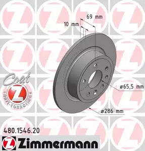 480.1546.20 ZIMMERMANN Тормозные диски