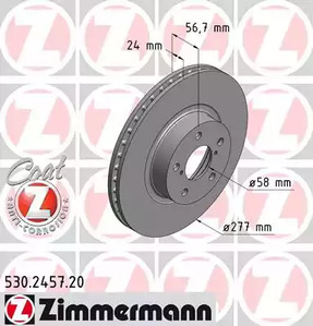 530.2457.20 ZIMMERMANN тормозные диски