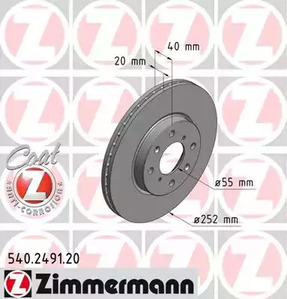 540.2491.20 ZIMMERMANN Тормозные диски