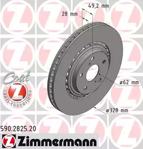 Тормозные диски ZIMMERMANN 590.2825.20