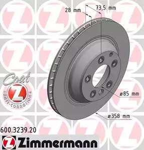 600.3239.20 ZIMMERMANN Тормозные диски