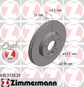 610.3720.20 ZIMMERMANN тормозные диски