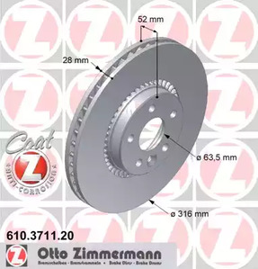 Тормозные диски ZIMMERMANN 610.3711.20